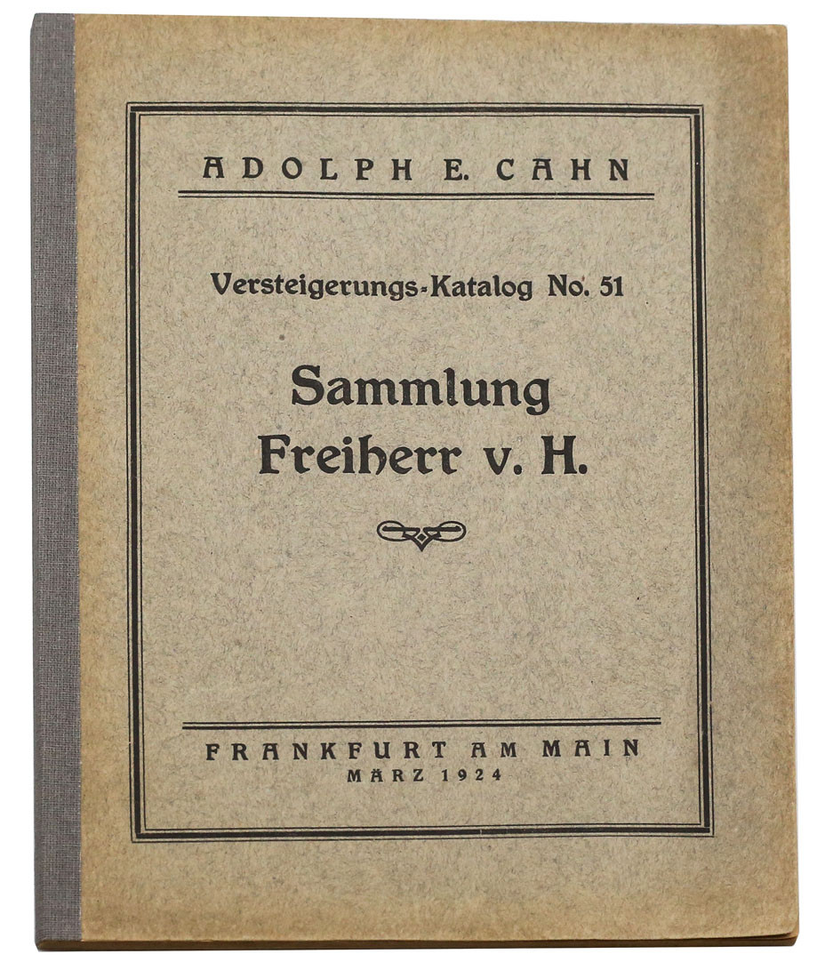 Katalog aukcyjny Adolph E. Cahn „Sammlung Freiherr v. H.” Frankfurt am Main, März 1924